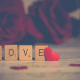 Scrabble letters that spell love