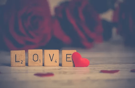 Scrabble letters that spell love